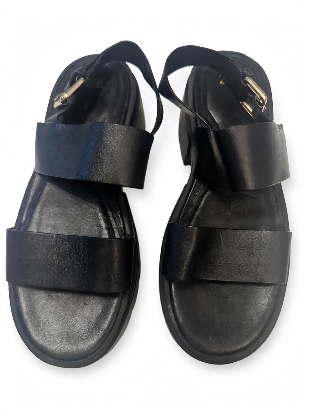 Zara Chunky Black Platform Sandals with Buckle Strap - New never worn - Picture 5 of 11